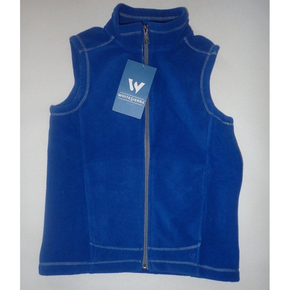 White Sierra Royal Blue Girls Fleece Vest